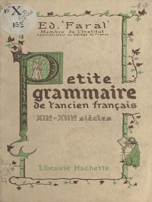 cover image of Petite grammaire de l'ancien français
